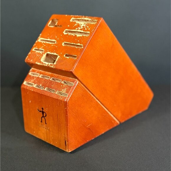 J.A. Henckels International Hardwood Oak Cherry Steak Knife Block Halberdier - Picture 2 of 5